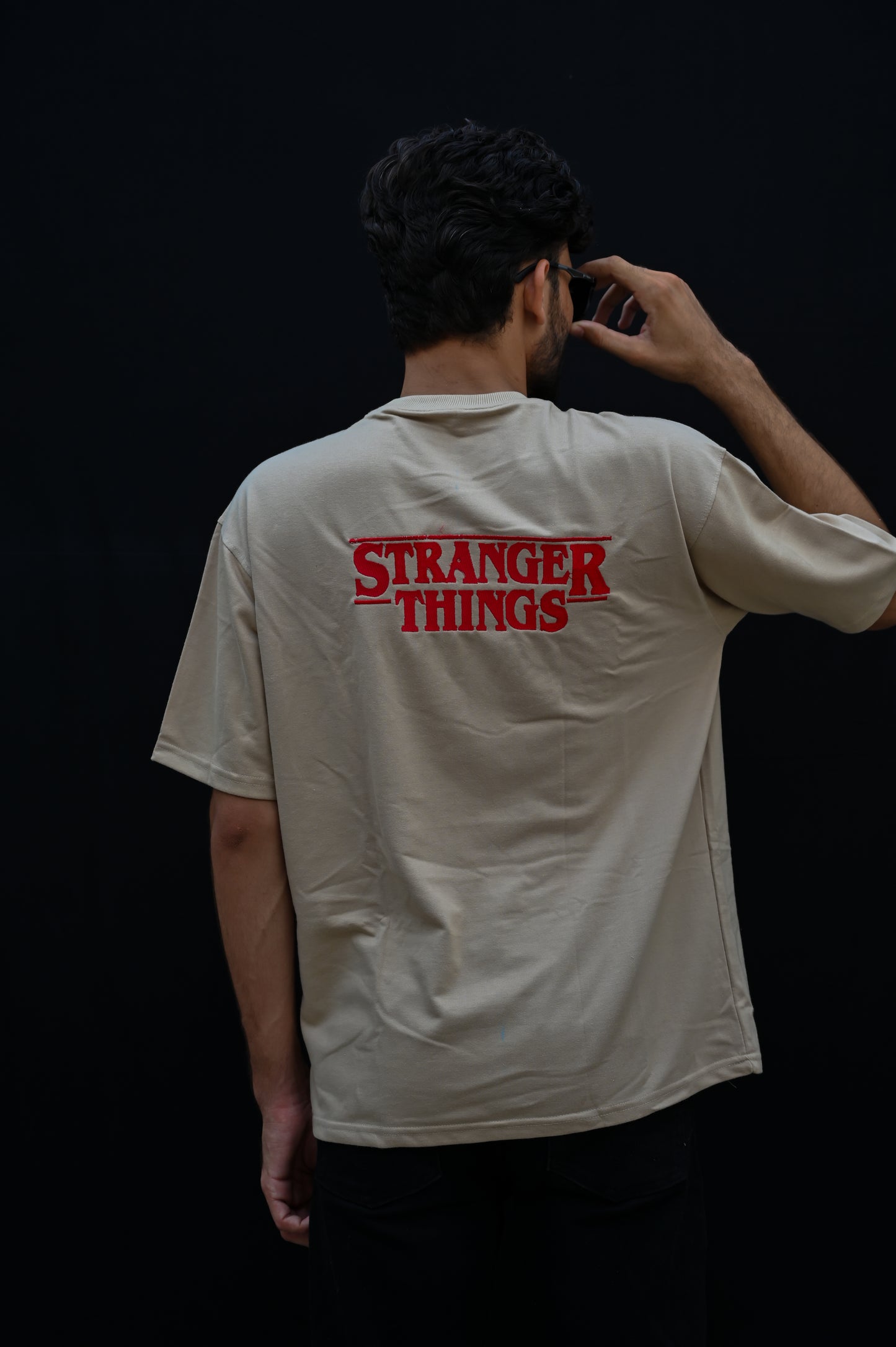 Streetwear T-Shirt with Stranger Things Embroidery