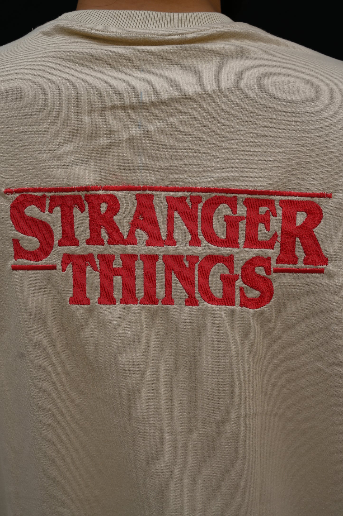 Streetwear T-Shirt with Stranger Things Embroidery