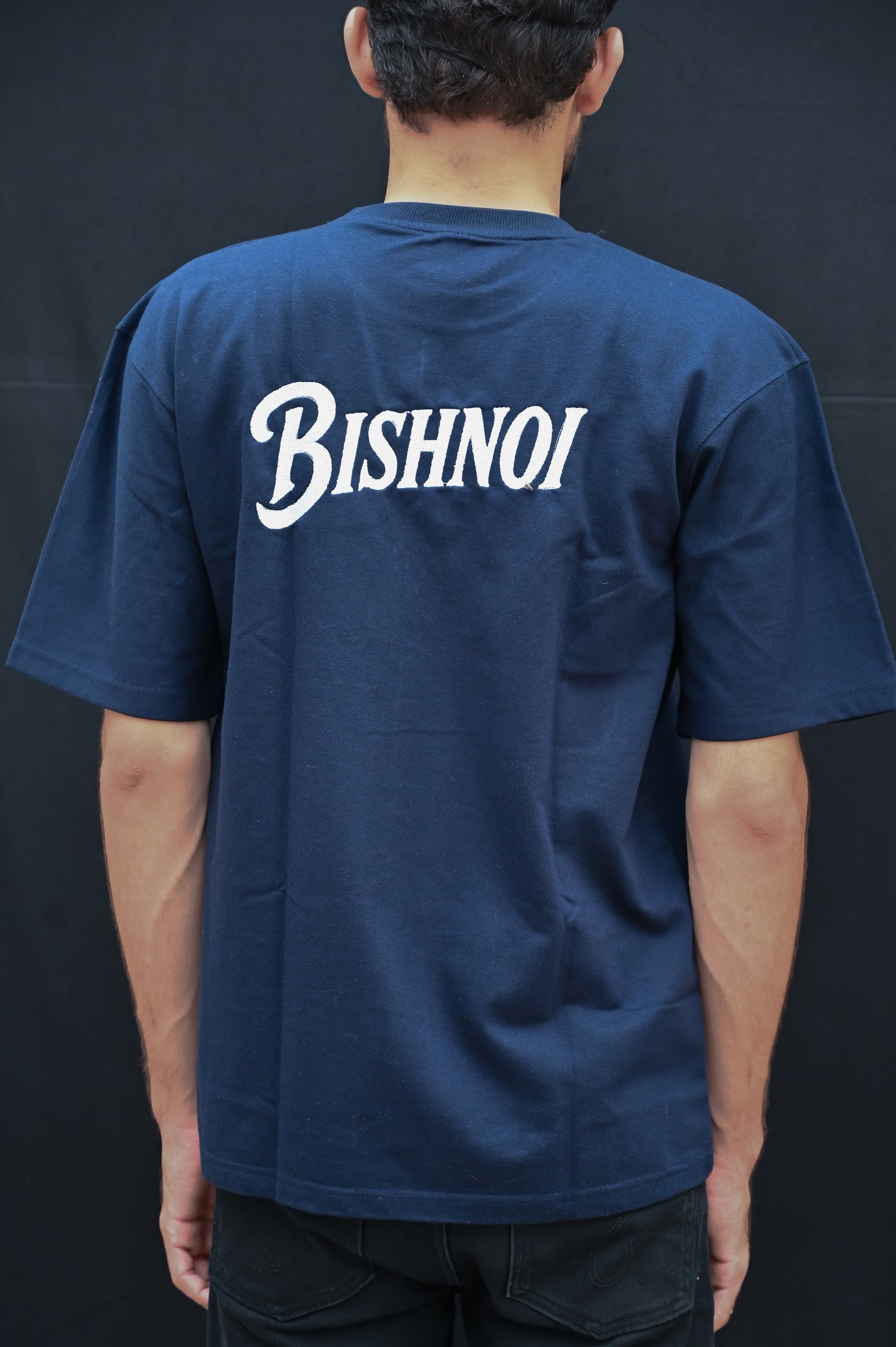 Unisex Streetwear T-Shirt – Deer Head Stitch on Navy