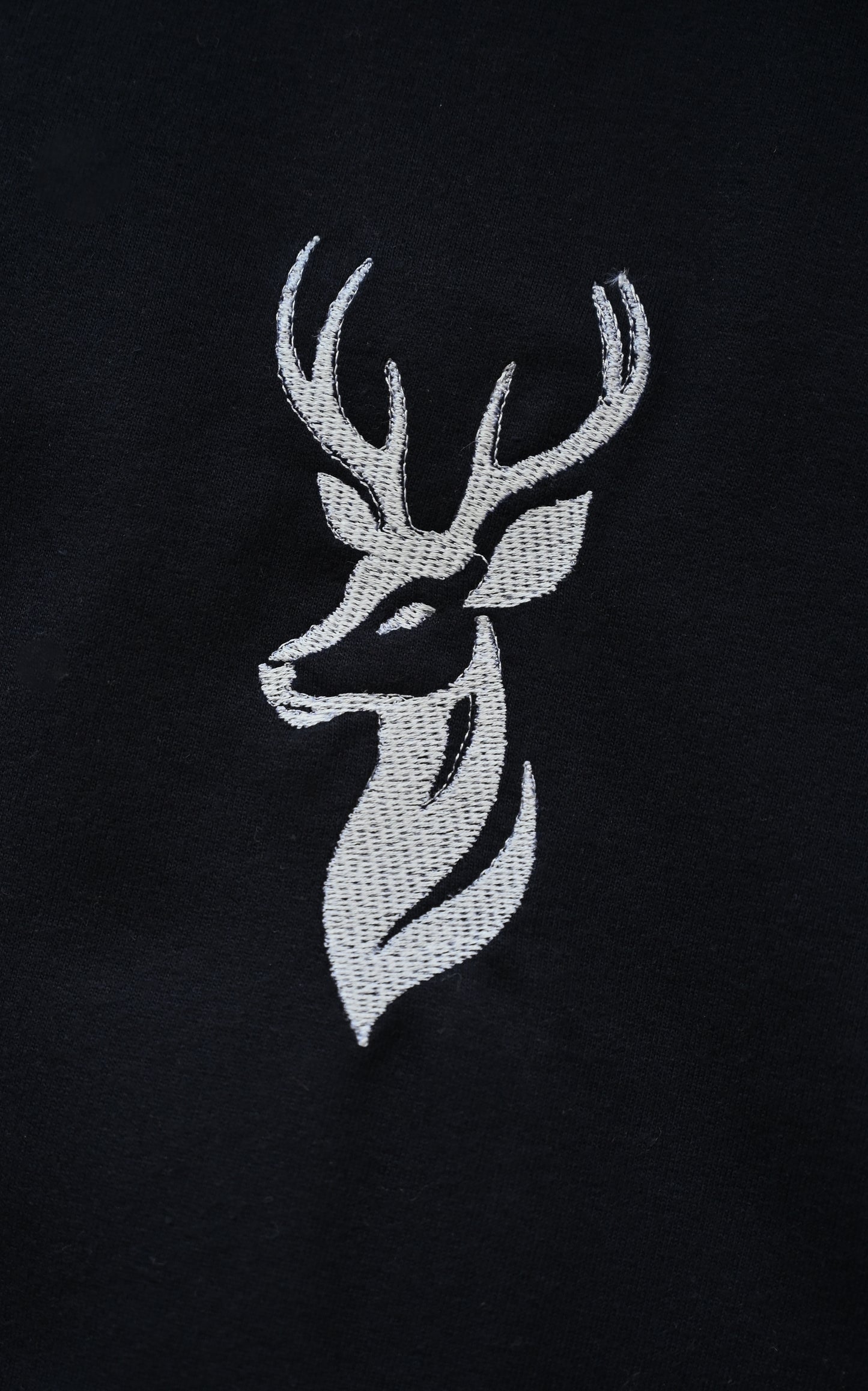 Unisex Streetwear T-Shirt – Deer Head Stitch on Navy