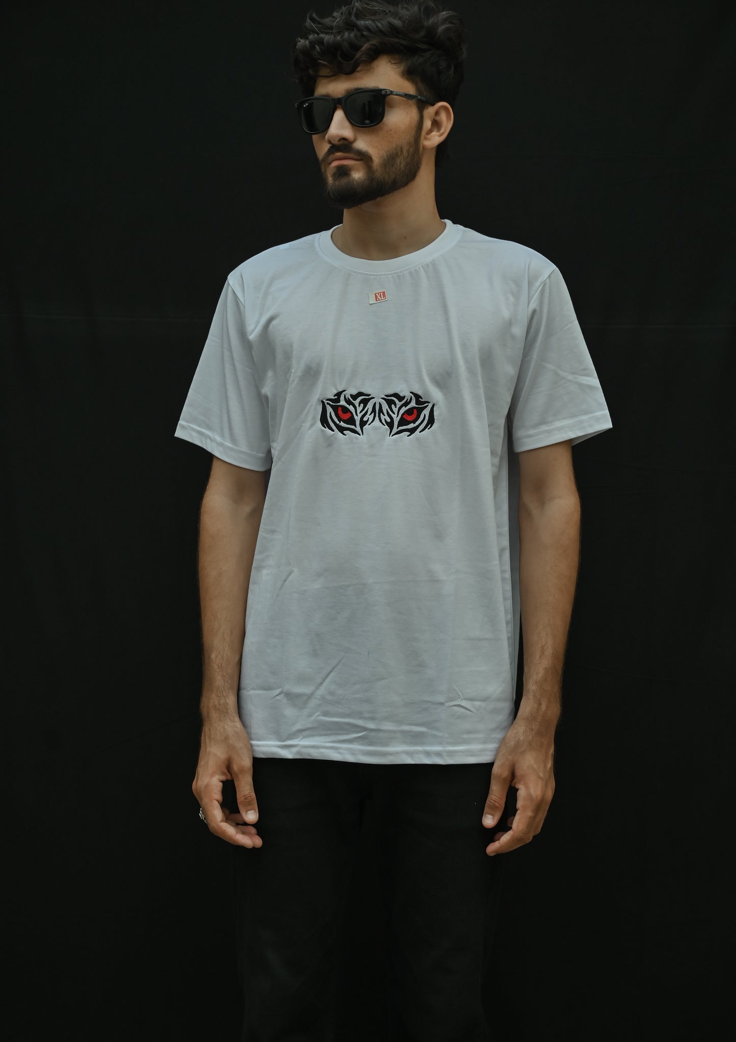 Tiger Head T-Shirt – Bold Chest Embroidery