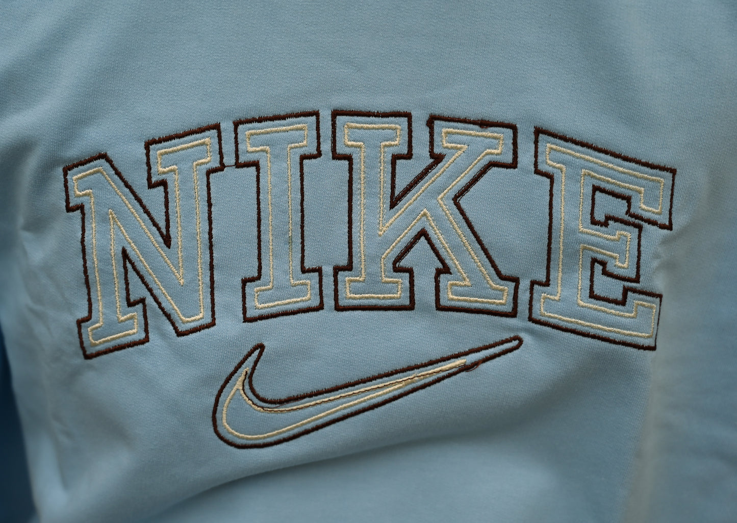 Light Blue Nike Logo Embroidered Tshirt – Oversized Fit